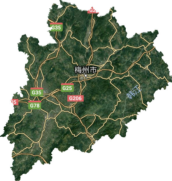 最新梅州城区卫星地图，寻友之旅的温馨起点